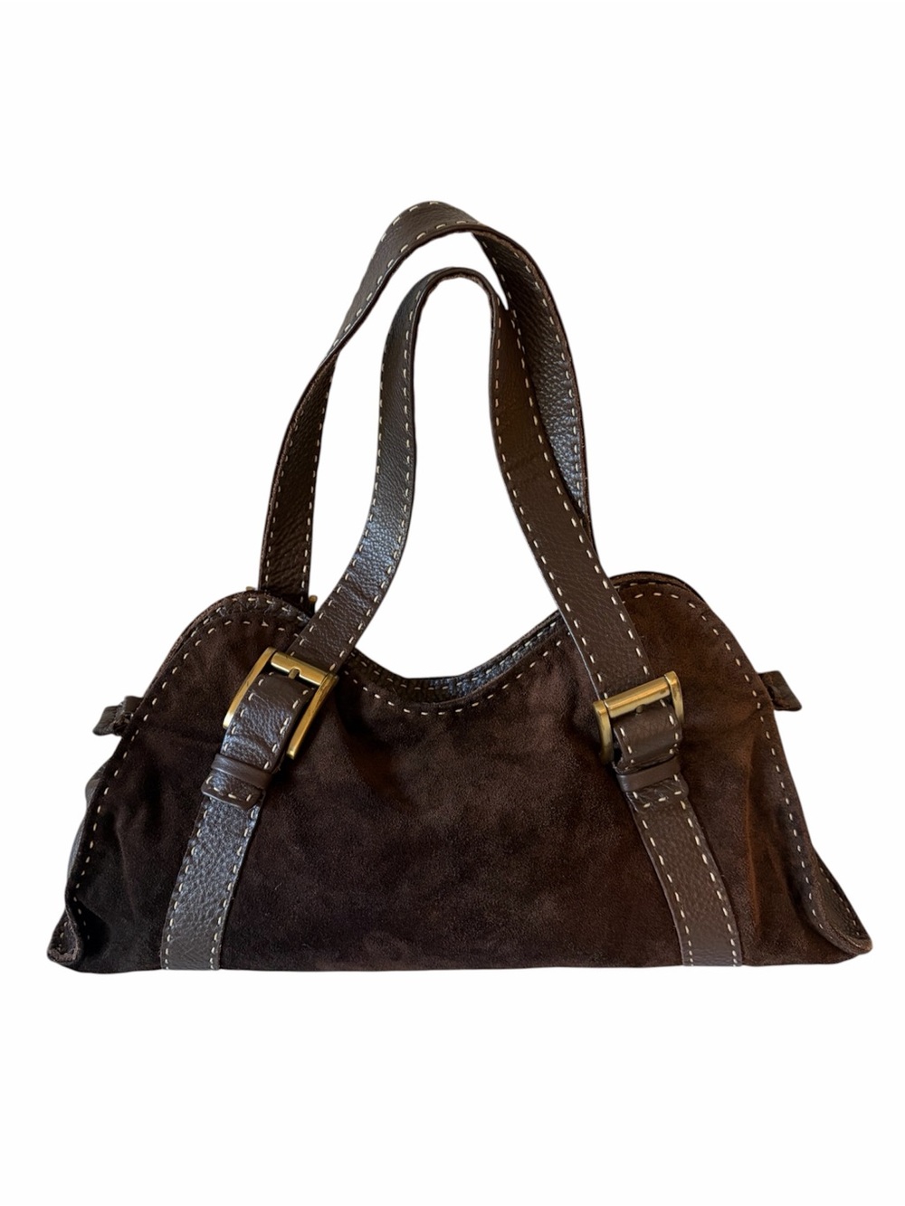 Carla Mancini Y2K Hobo Slouchy Cocoa Brown Suede Leather Shoulder Bag Festival